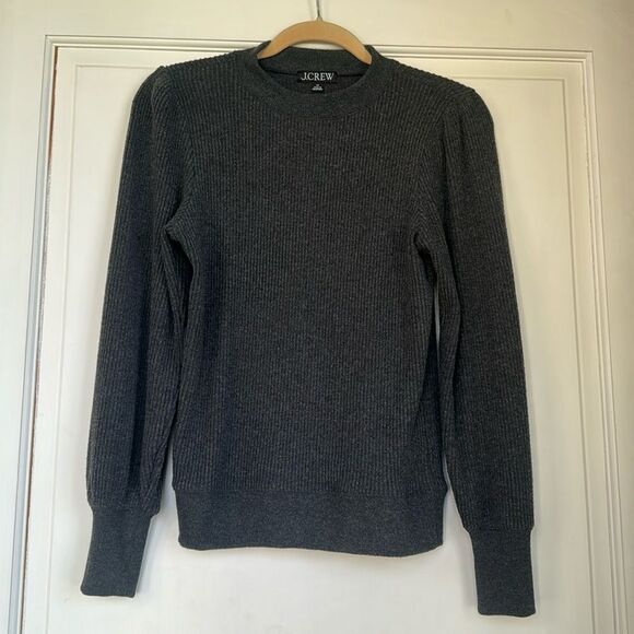 Ribbed With Slight Balloon Slleve Pullover Top By J Crew - Picture 1 of 6